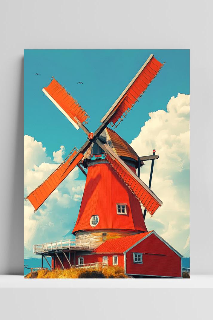 Windmill op 3mm aluminium dibond