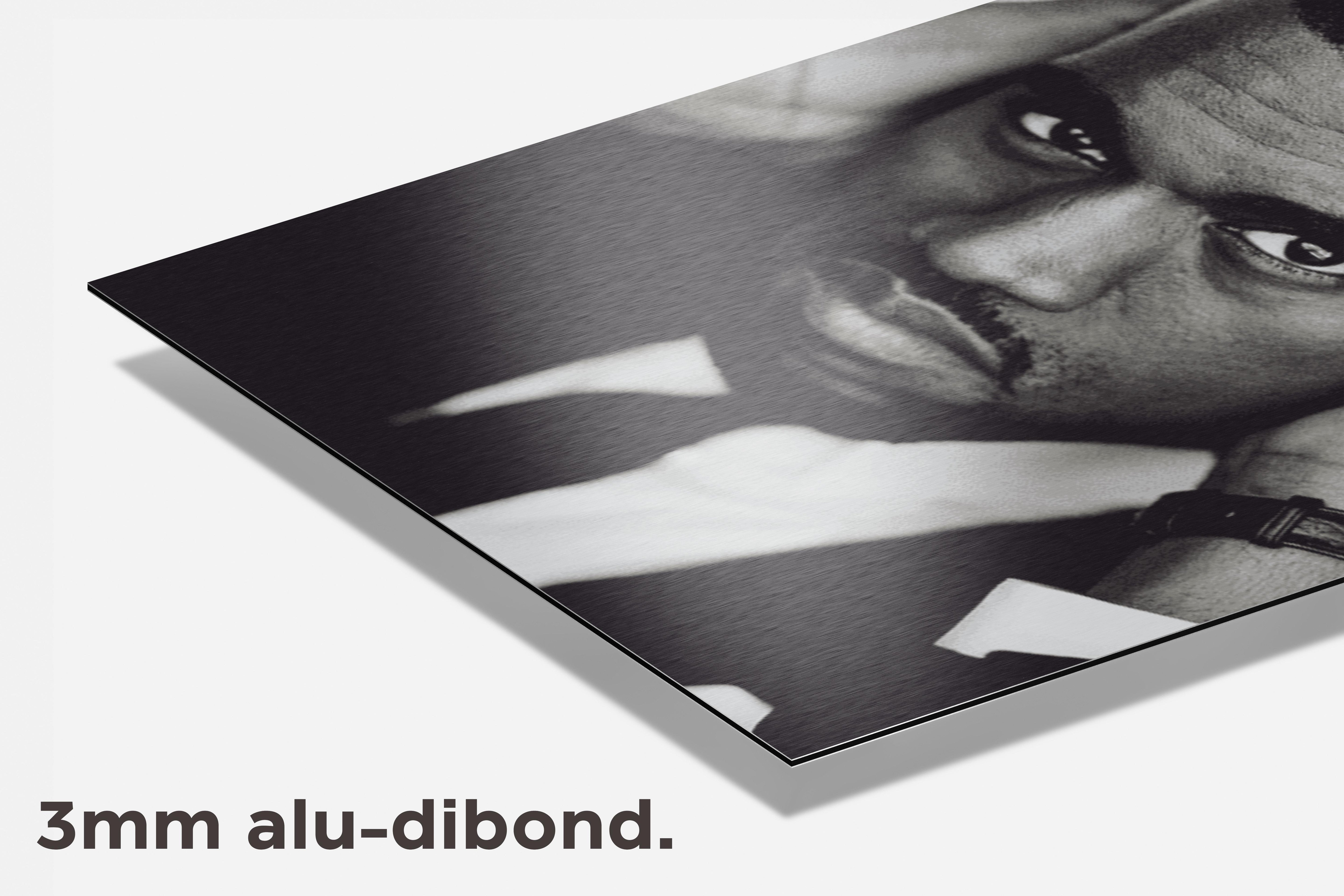 Kanye West Zwart Wit dibond detail
