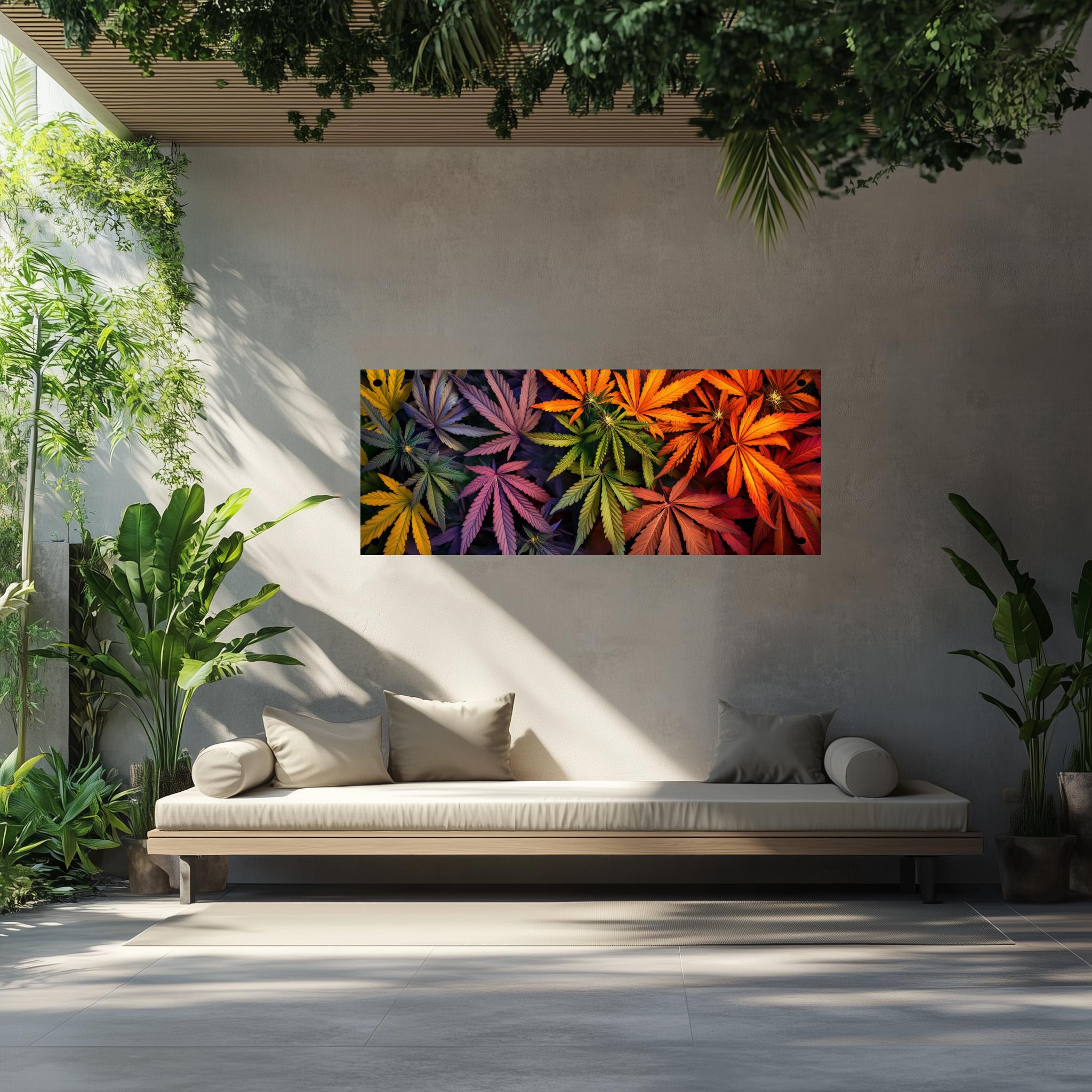 Tuinposter Cannabis Regenboog sfeerbeeld 2