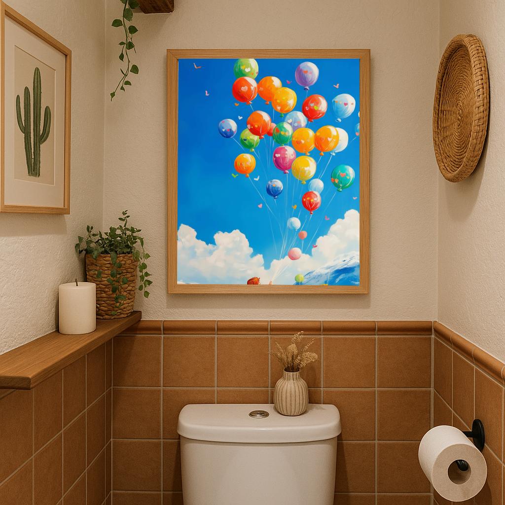 Balloons Kids Aquarel poster sfeerbeeld 2