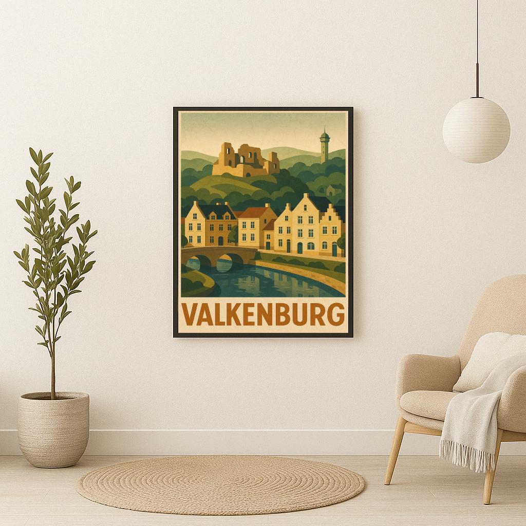 Valkenburg Text Vintage poster sfeerbeeld 2