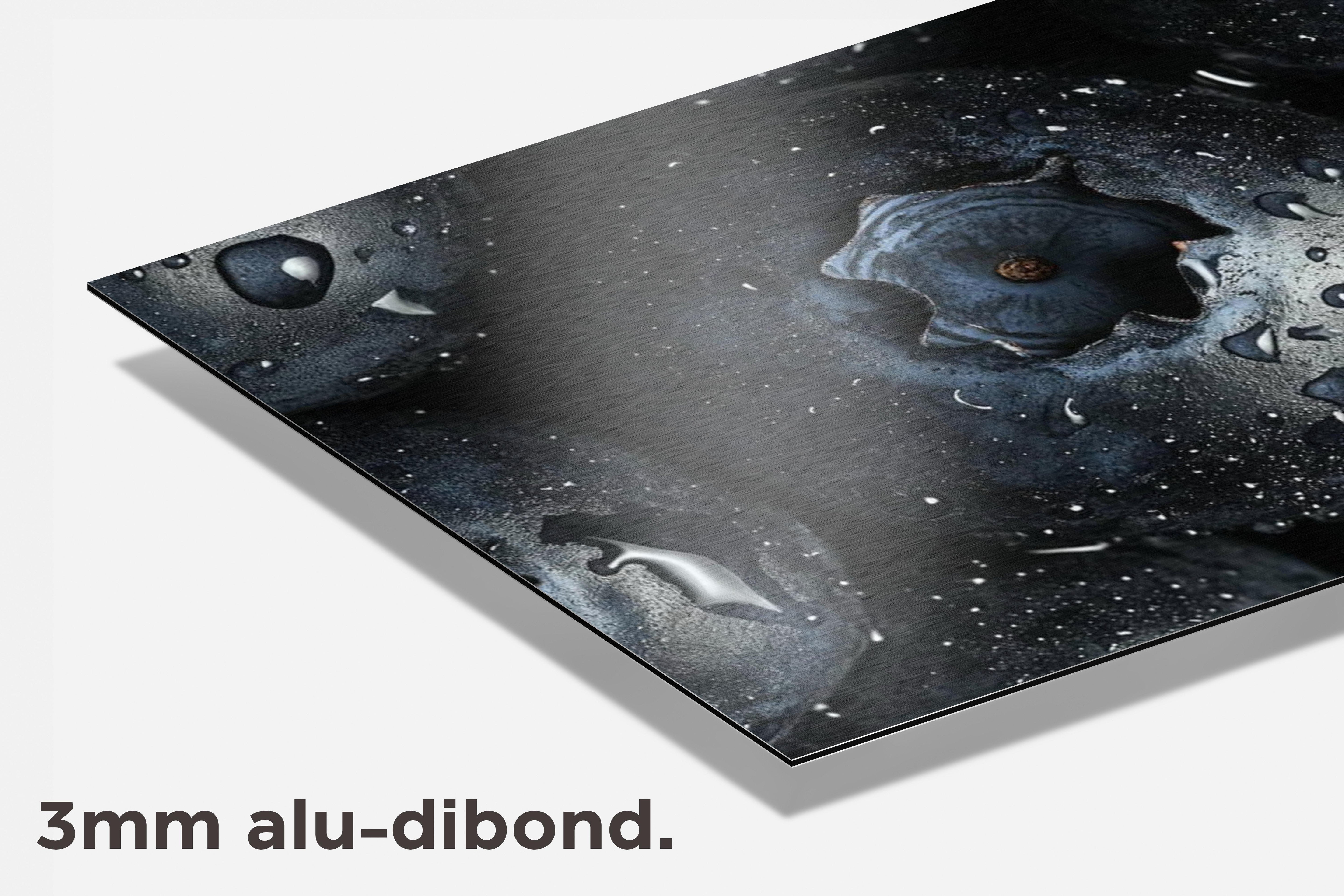 Blauwe Bes dibond detail