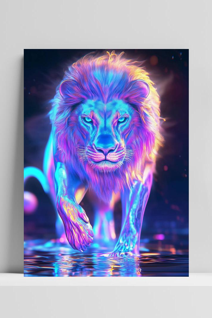 Leeuw op 3mm aluminium dibond