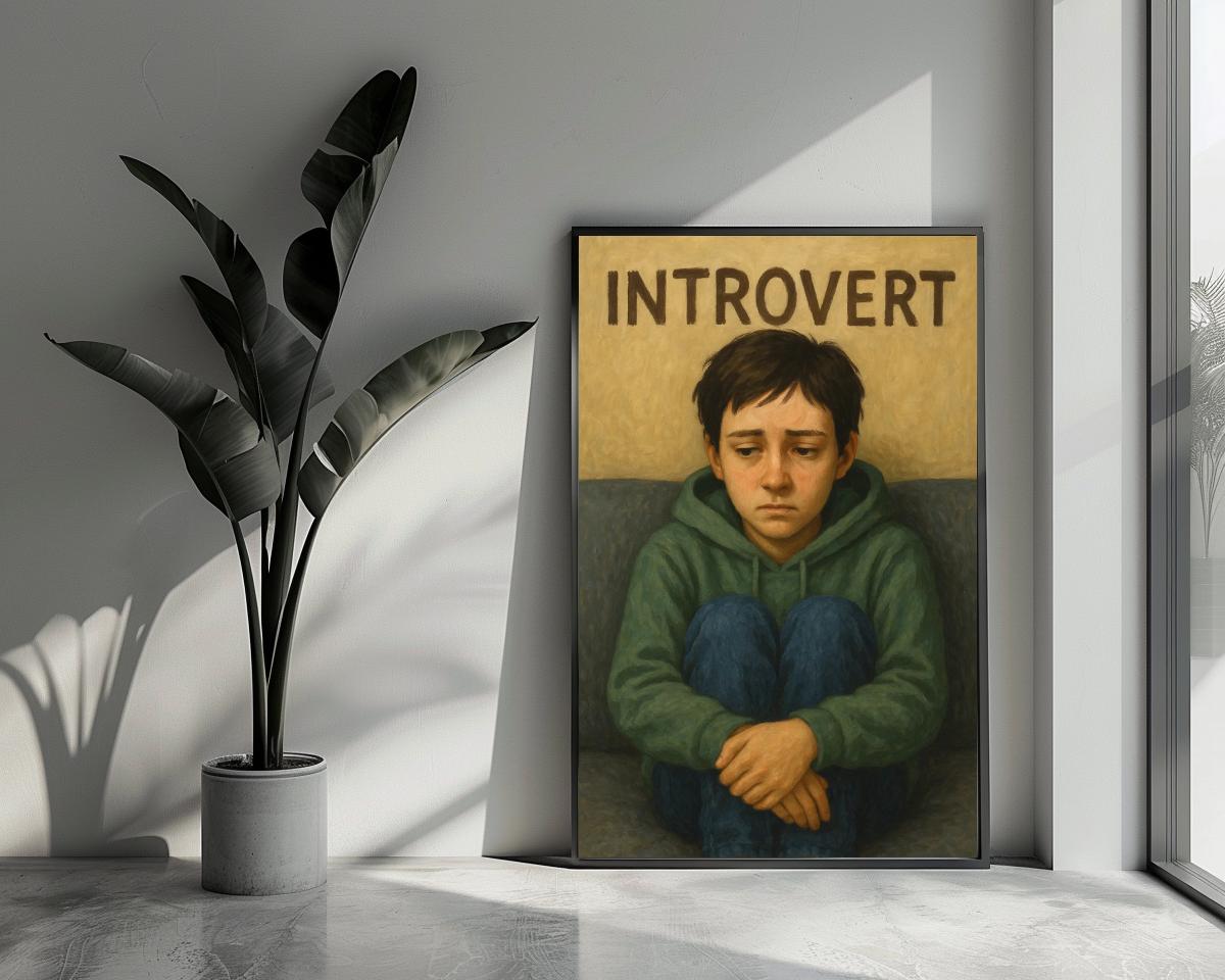 Introvert Text Quote Boy poster van 25 Artstreet