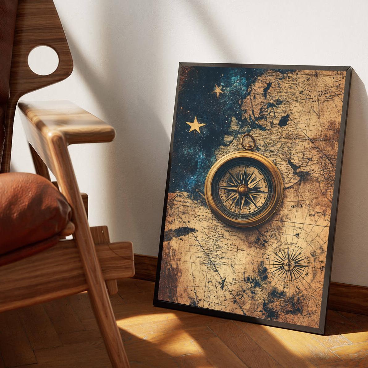 Compass Map Vintage poster sfeerbeeld 3