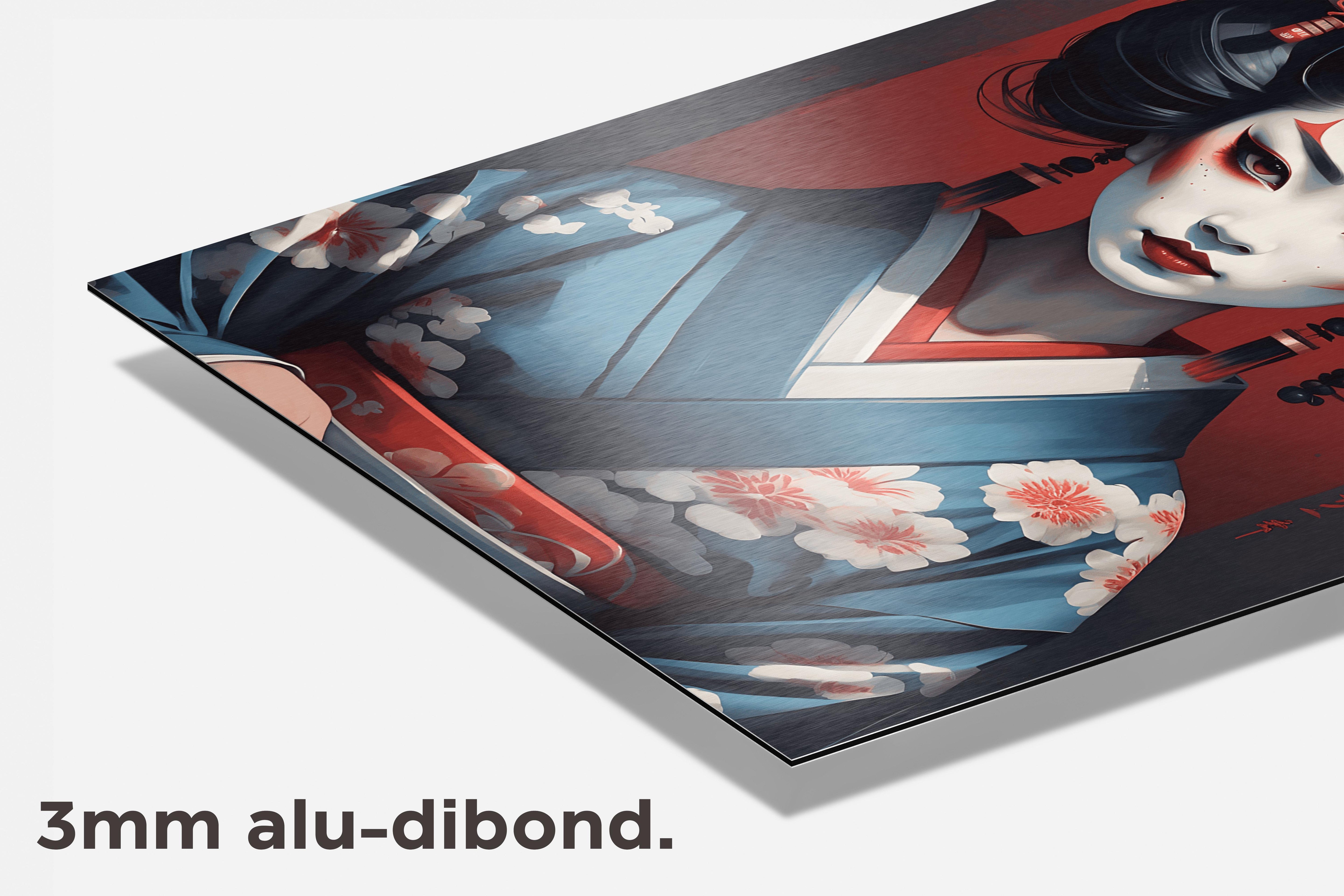 Geisha Demoon Rood dibond detail