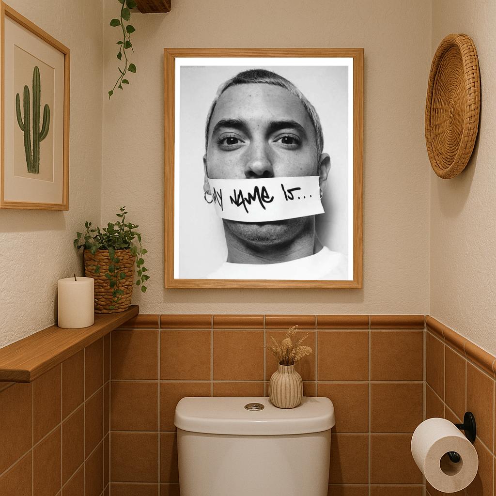 My name is Text Eminem B&W poster sfeerbeeld 3