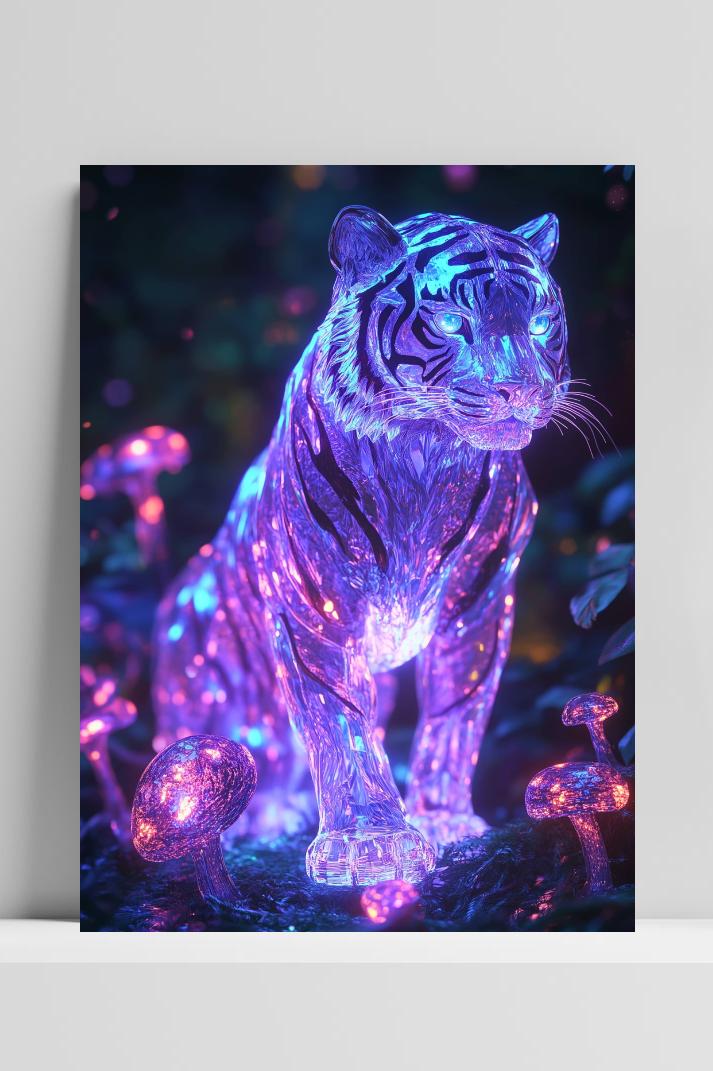 Tijger Magisch op 3mm aluminium dibond