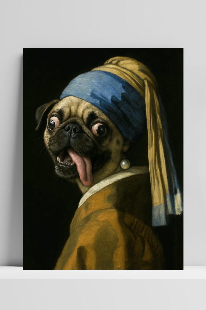 Dog Pearl Earring Geïnspireerd op 3mm aluminium dibond