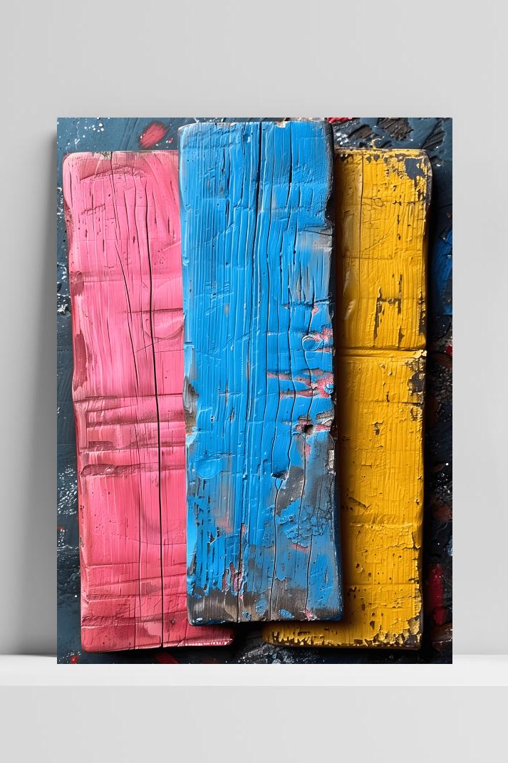 Hout Kleurenpalet op 3mm aluminium dibond