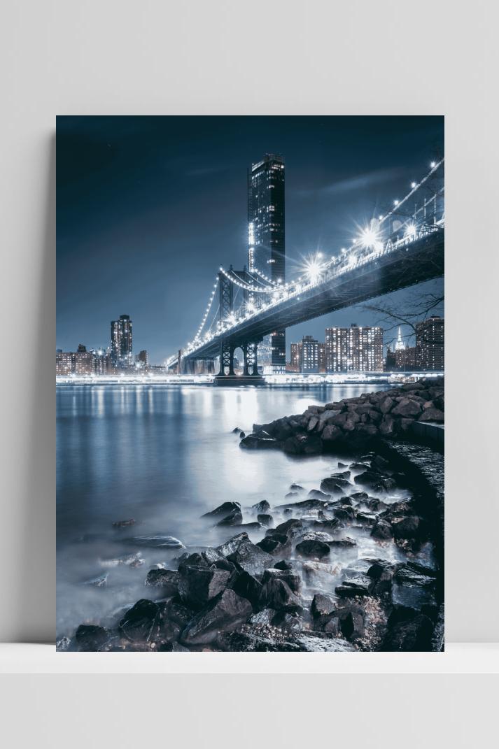 Brooklyn Bridge op 3mm aluminium dibond