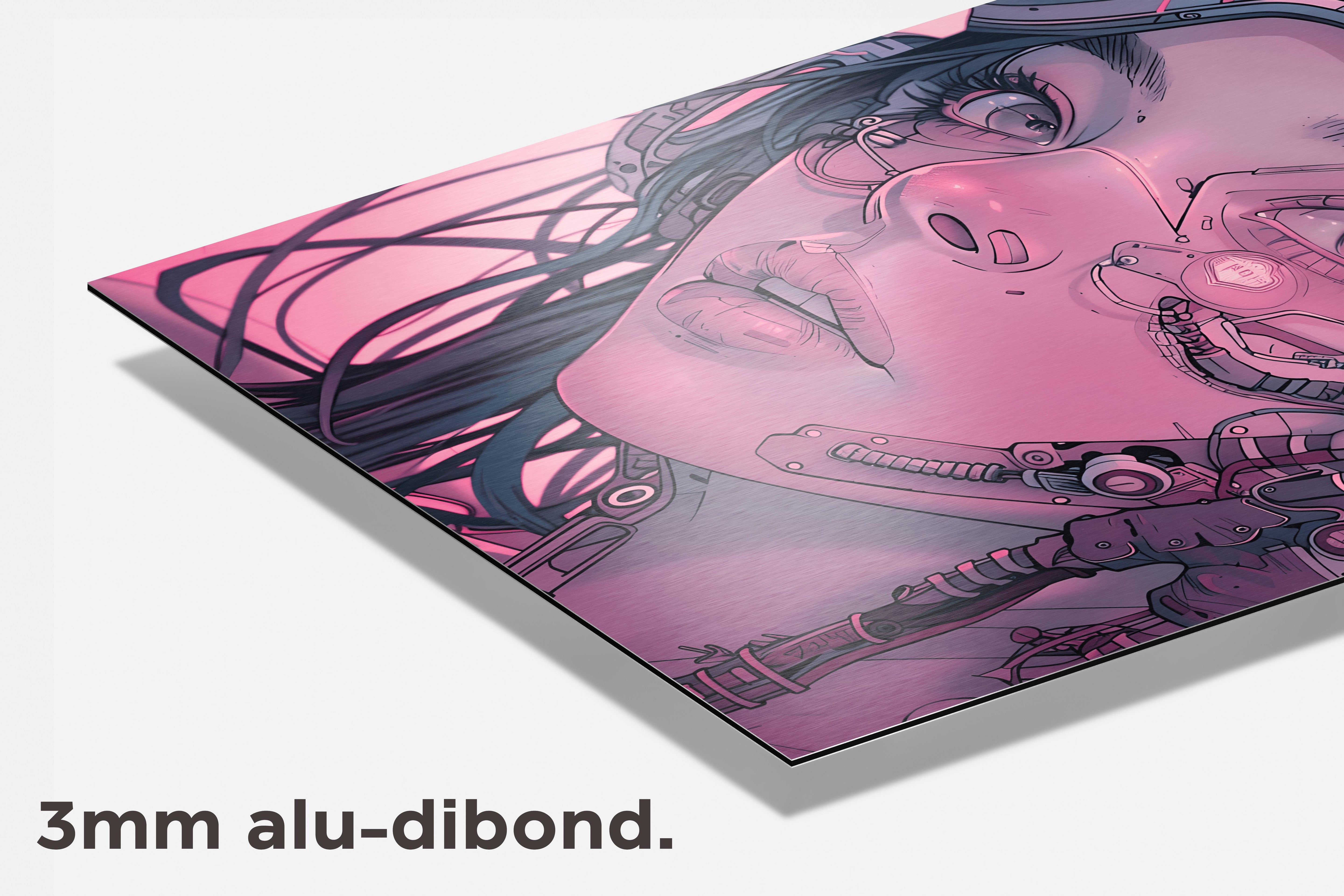 Biomech Roze dibond detail