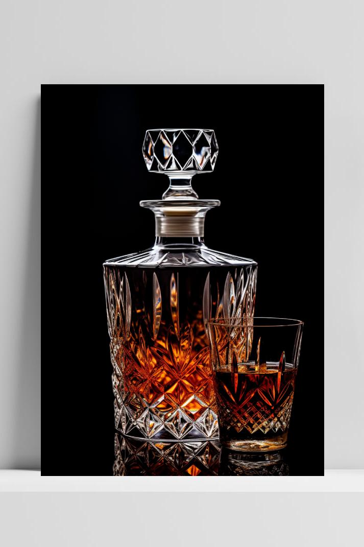 Whisky Karaf op 3mm aluminium dibond
