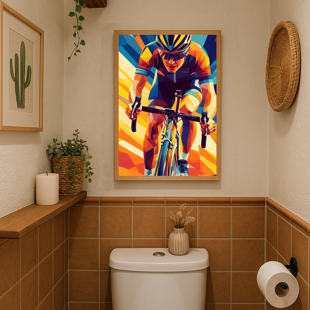 Cyclist Pop Art poster sfeerbeeld 3