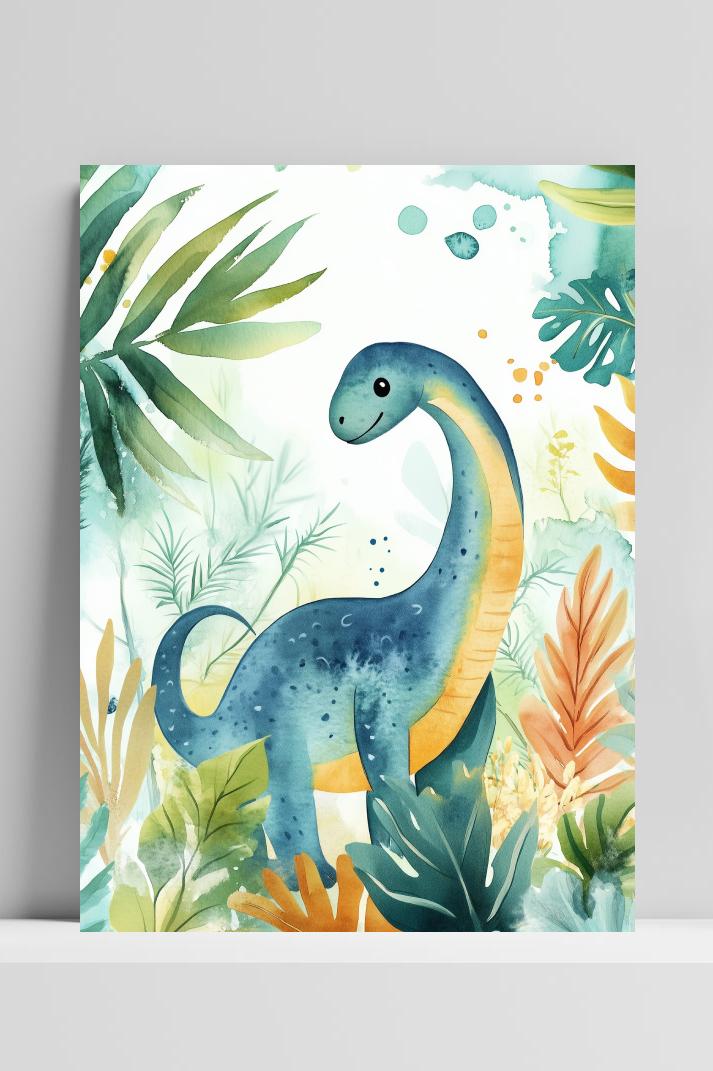 Dinosaur Brachiosaurus op 3mm aluminium dibond