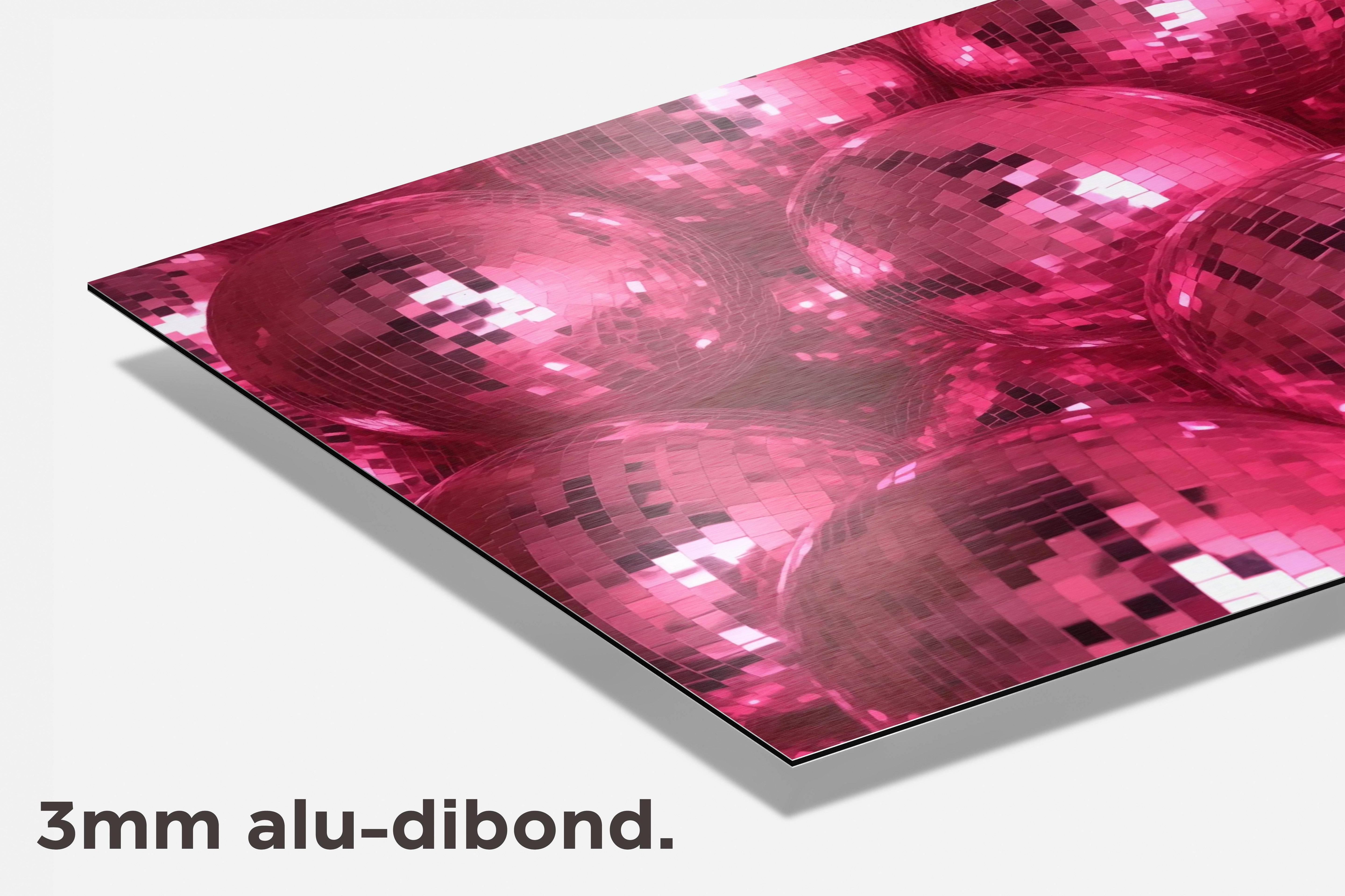 Roze Discoballen dibond detail