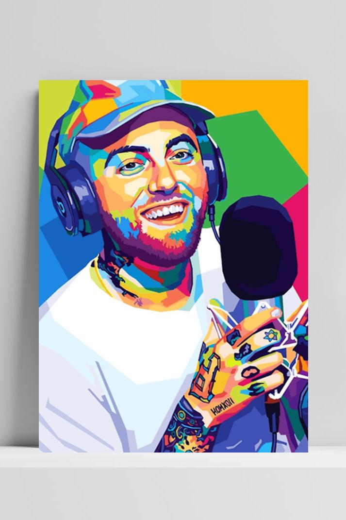 Mac Miller Wpap op 3mm aluminium dibond