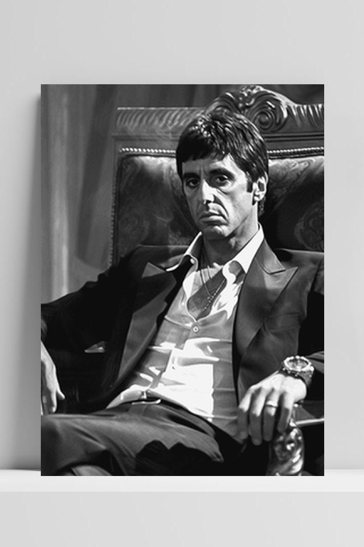 Scarface Al Pacino op 3mm aluminium dibond