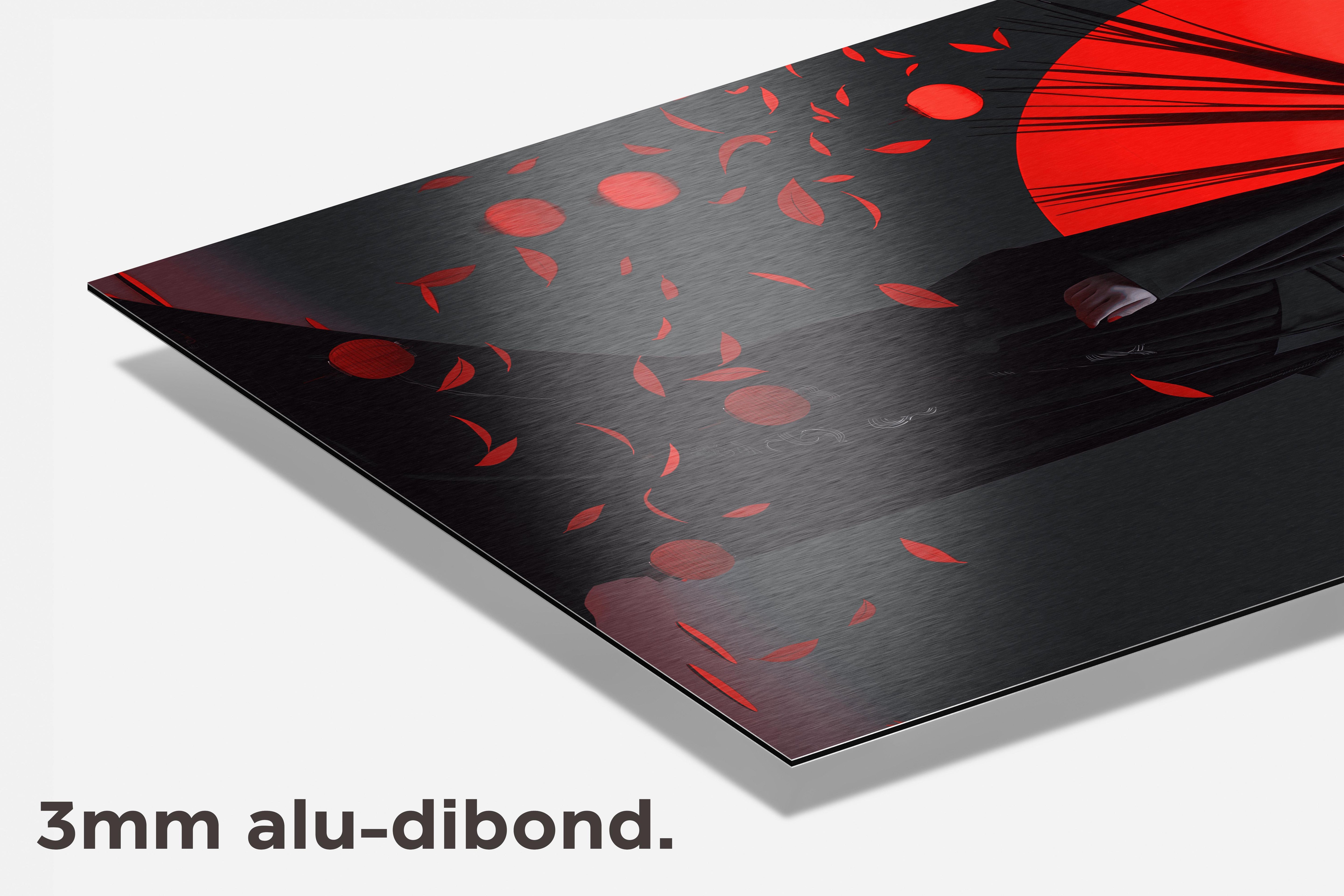 Roodcirkel Geisha dibond detail