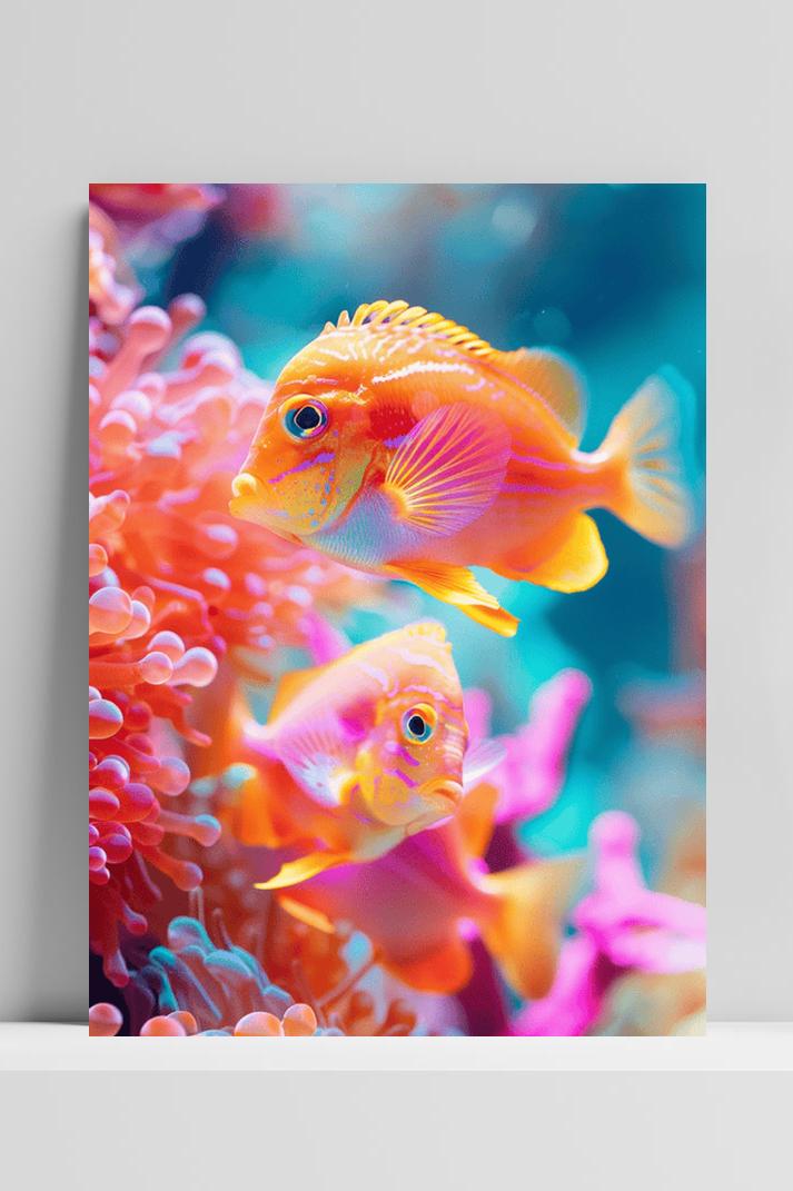 Kleurrijke Vis op 3mm aluminium dibond