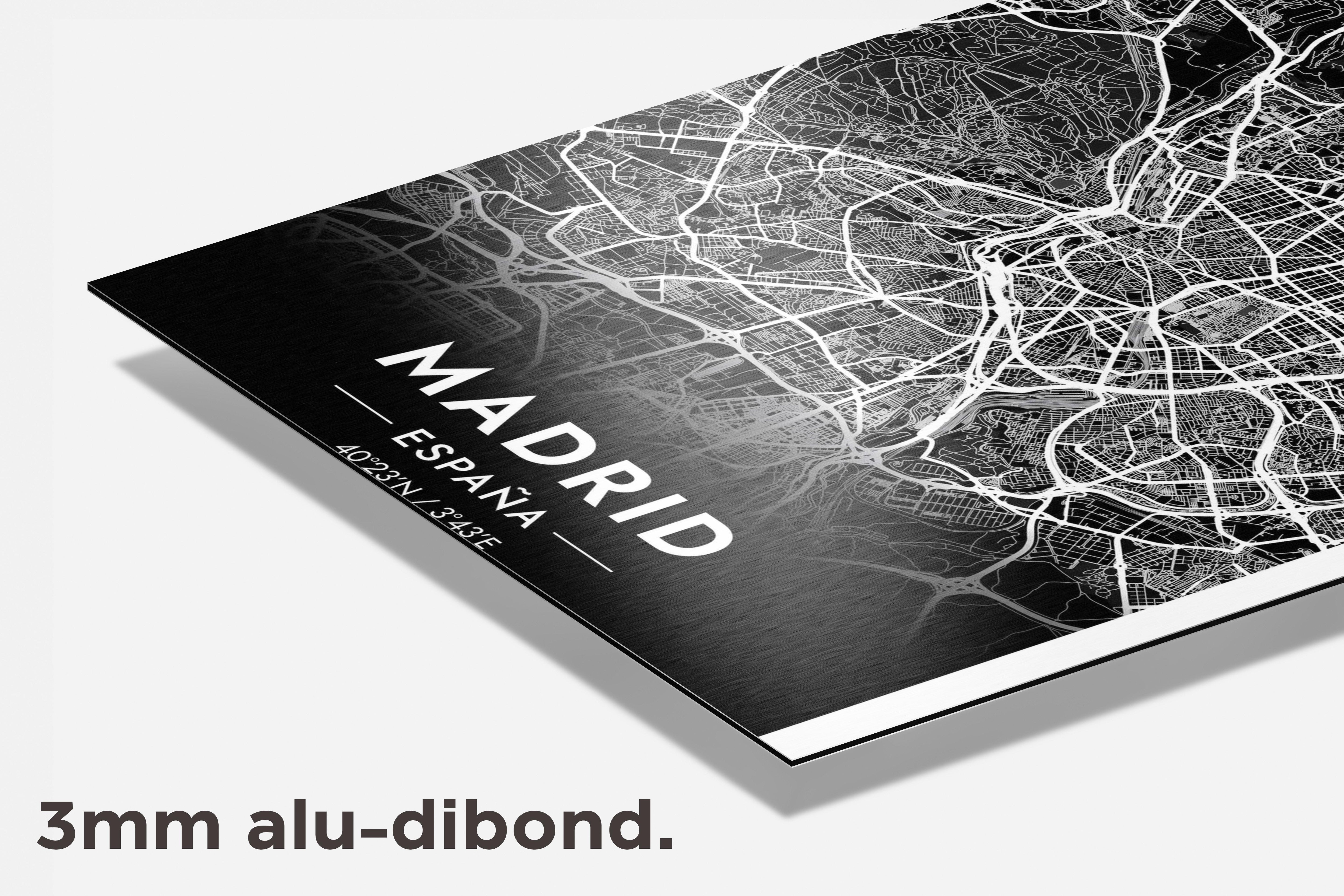Madrid Map dibond detail