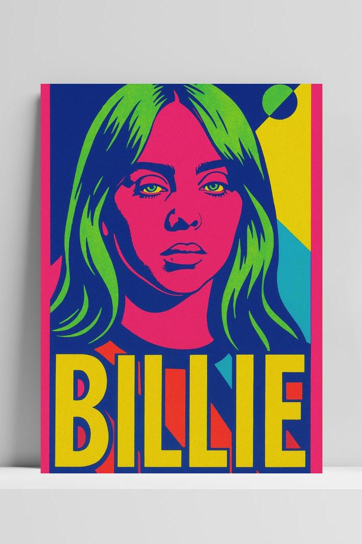 Billie Eilish op 3mm aluminium dibond