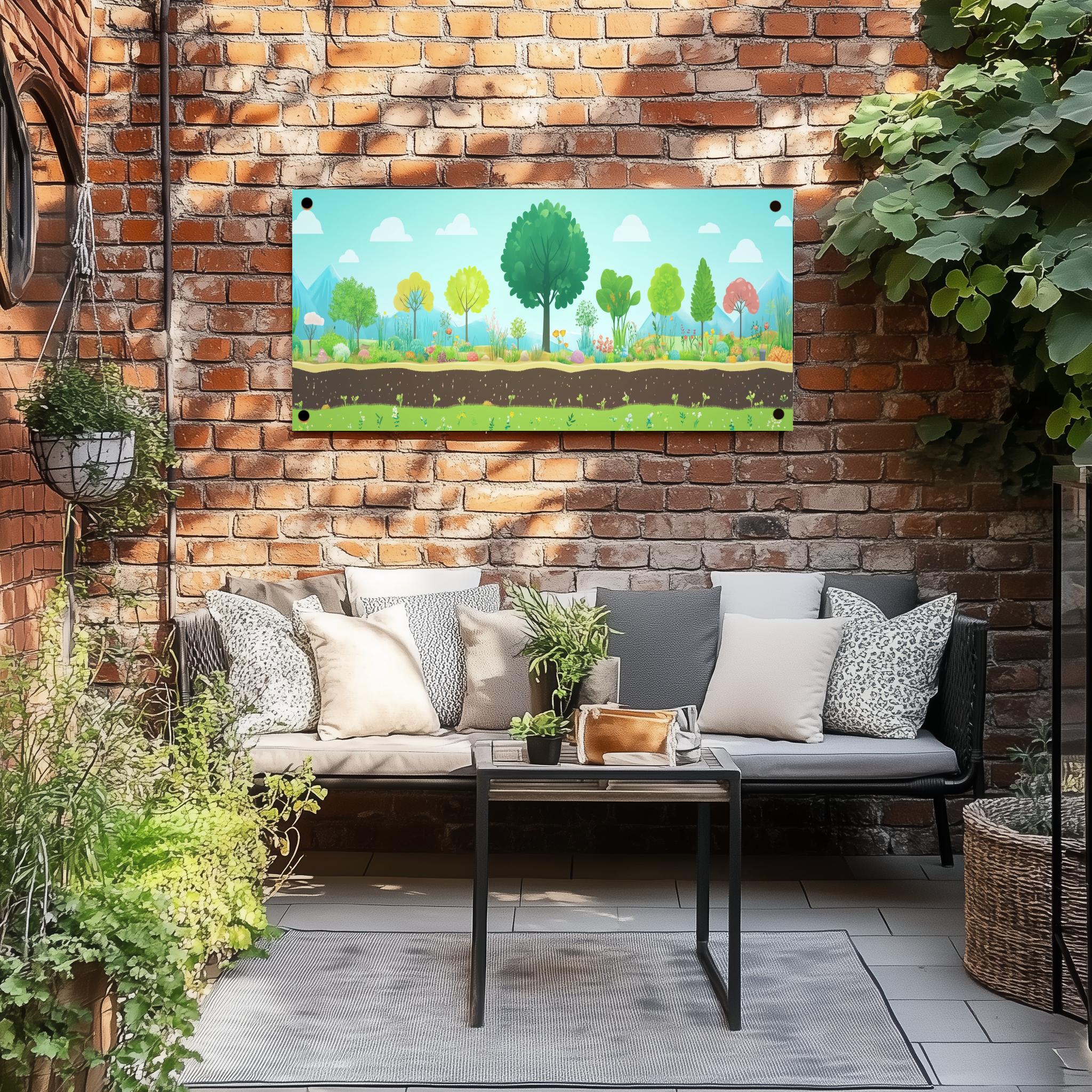 Tuinposter Natuur Cartoon sfeerbeeld 3