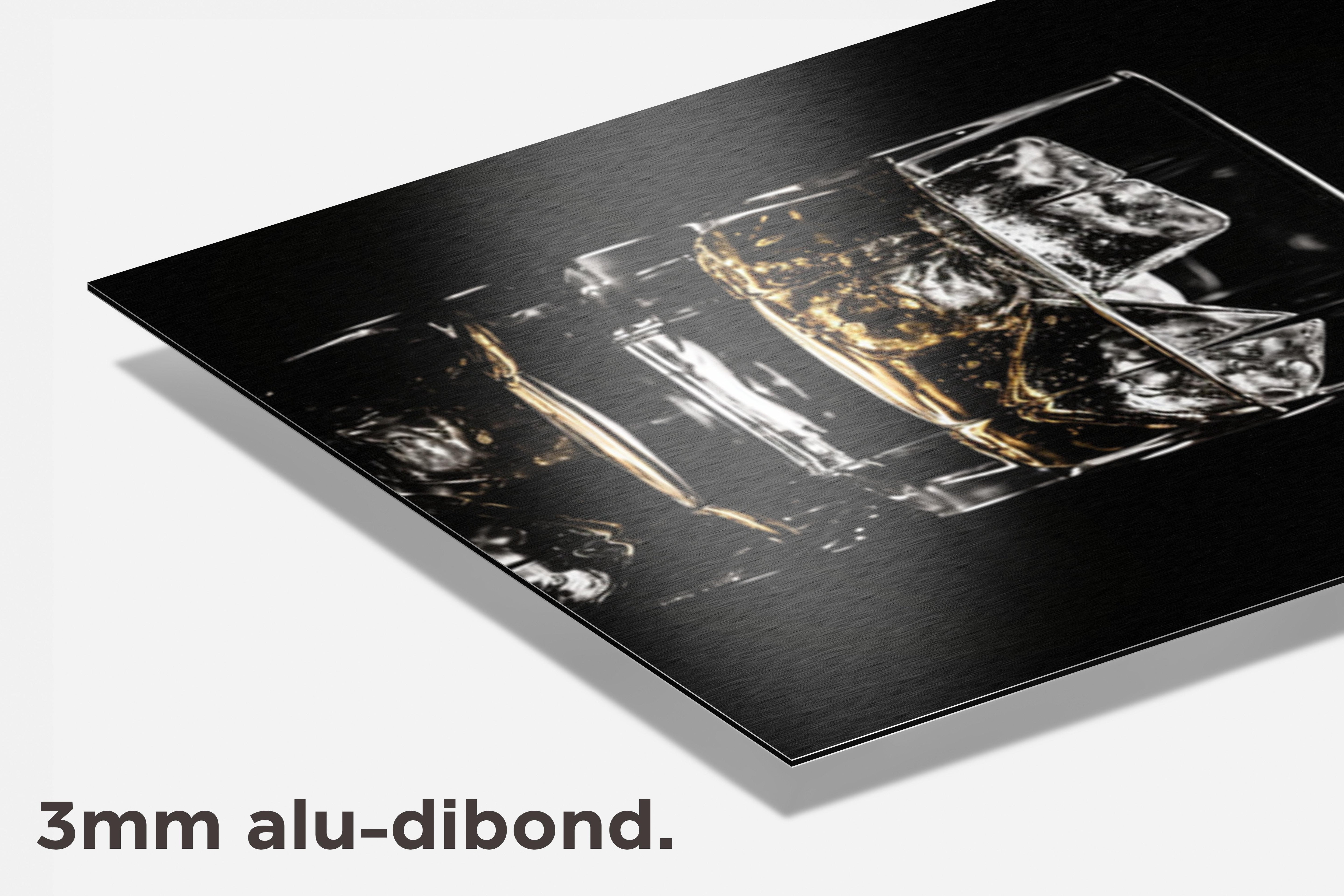 Whisky Glas Zwart dibond detail