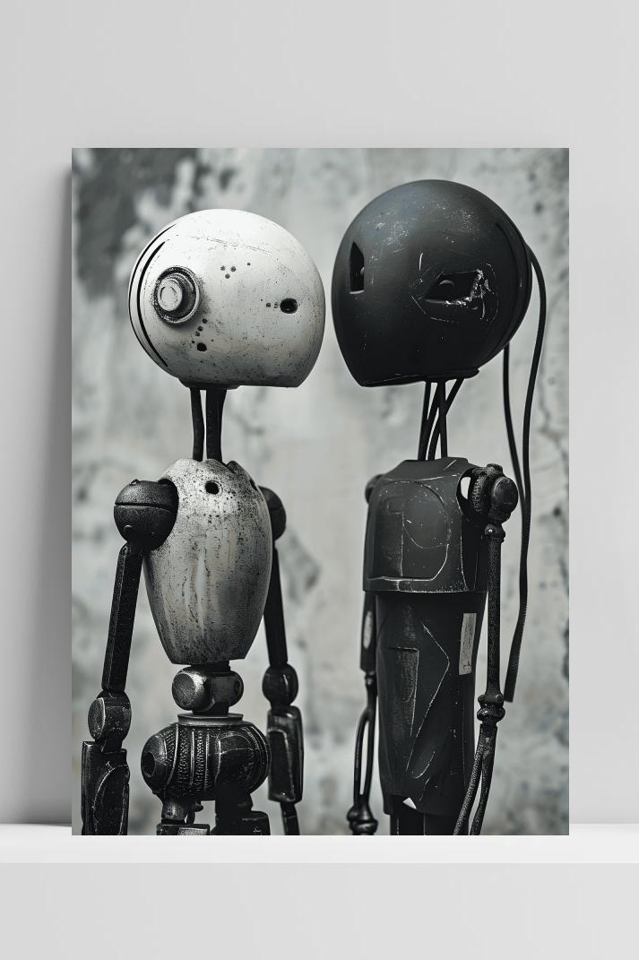 Robot Vrienden op 3mm aluminium dibond
