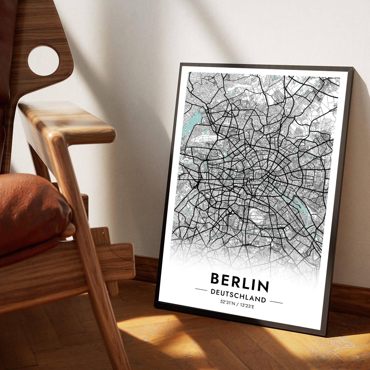 Berlin Deutschland Blue poster sfeerbeeld 1