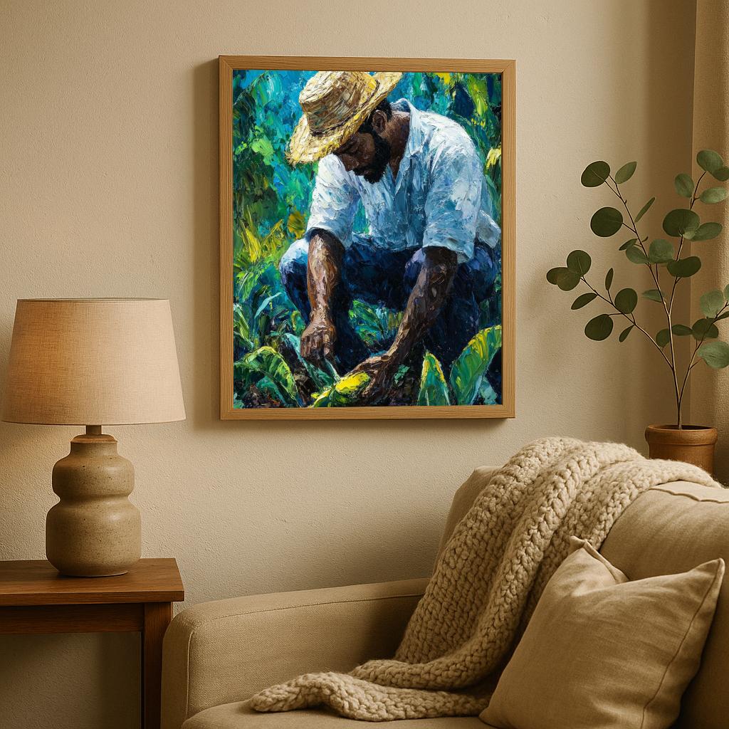 Farmer Aquarel poster sfeerbeeld 1