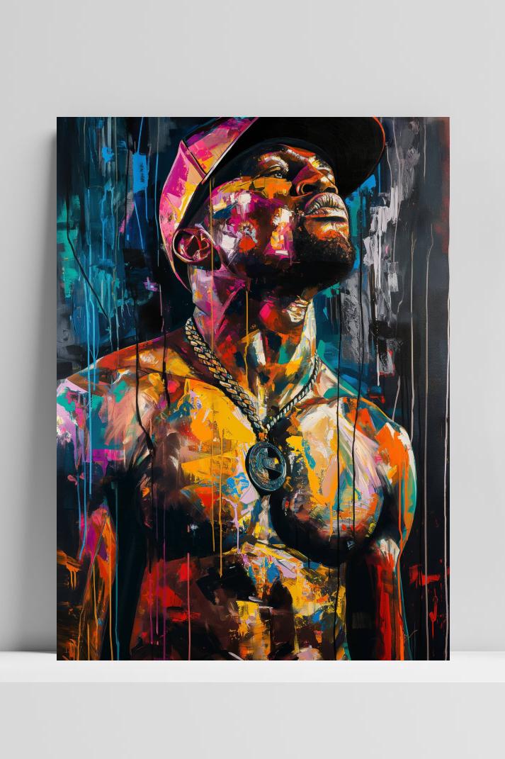 Floyd Mayweather Jr. op 3mm aluminium dibond