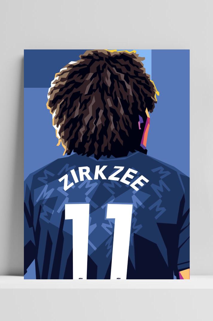 Joshua Zirkzee op 3mm aluminium dibond