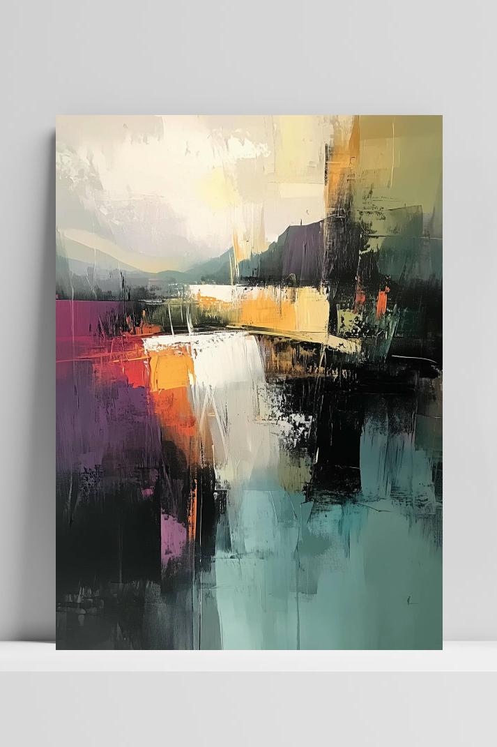 Abstract Aquarel Kunst op 3mm aluminium dibond