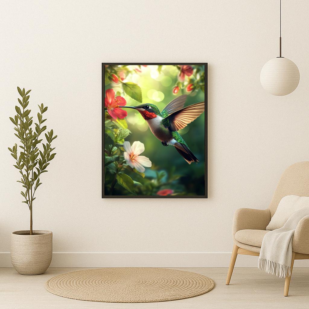 Humming Bird Flowers poster sfeerbeeld 2