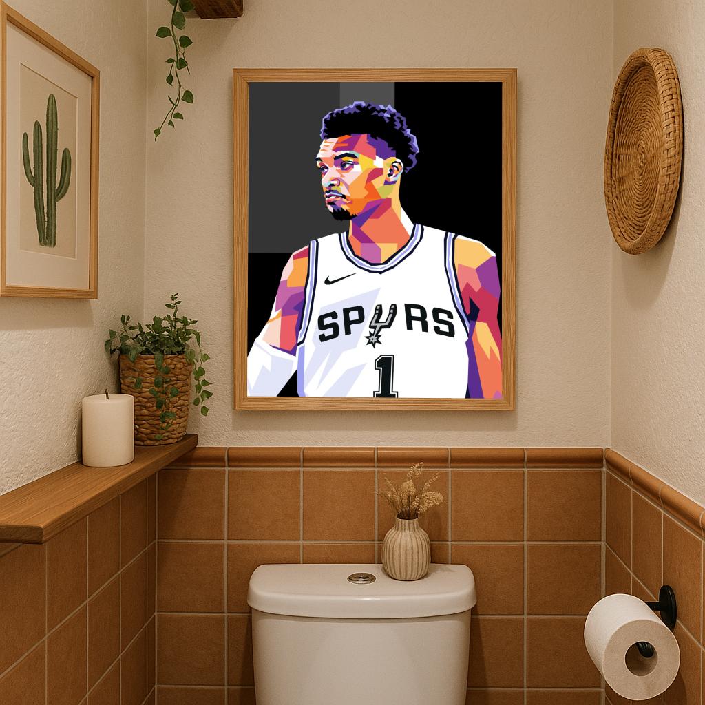 Victor Wembanyama Pop Art poster sfeerbeeld 3