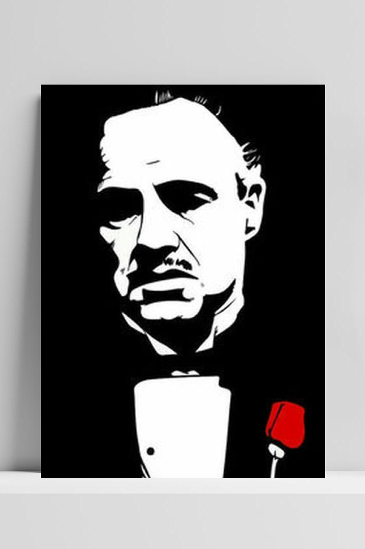 The Godfather Zwart op 3mm aluminium dibond