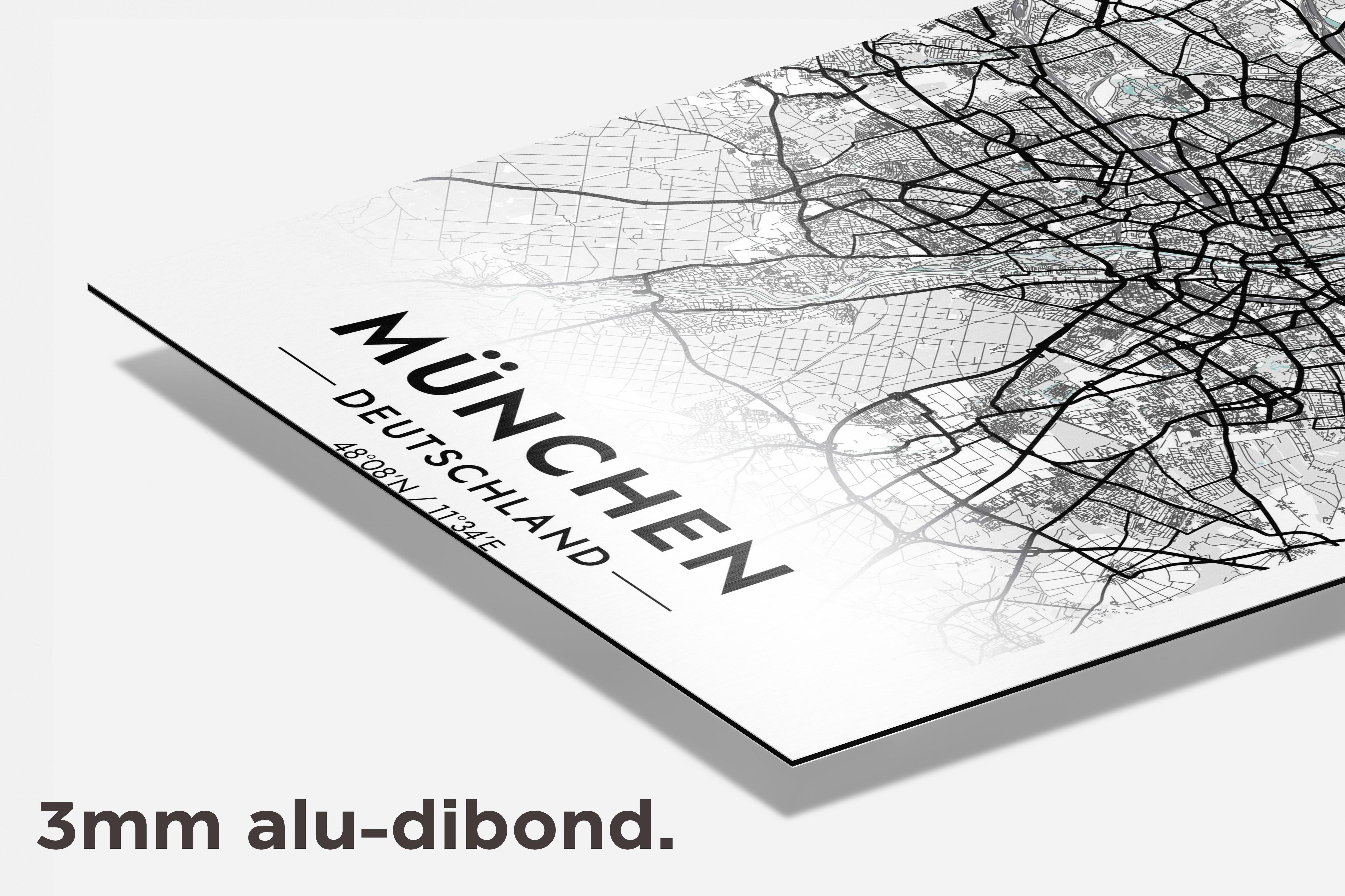 München Kaart Duitsland dibond detail