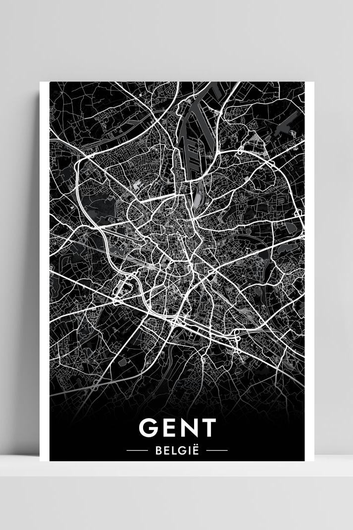 Gent Map op 3mm aluminium dibond