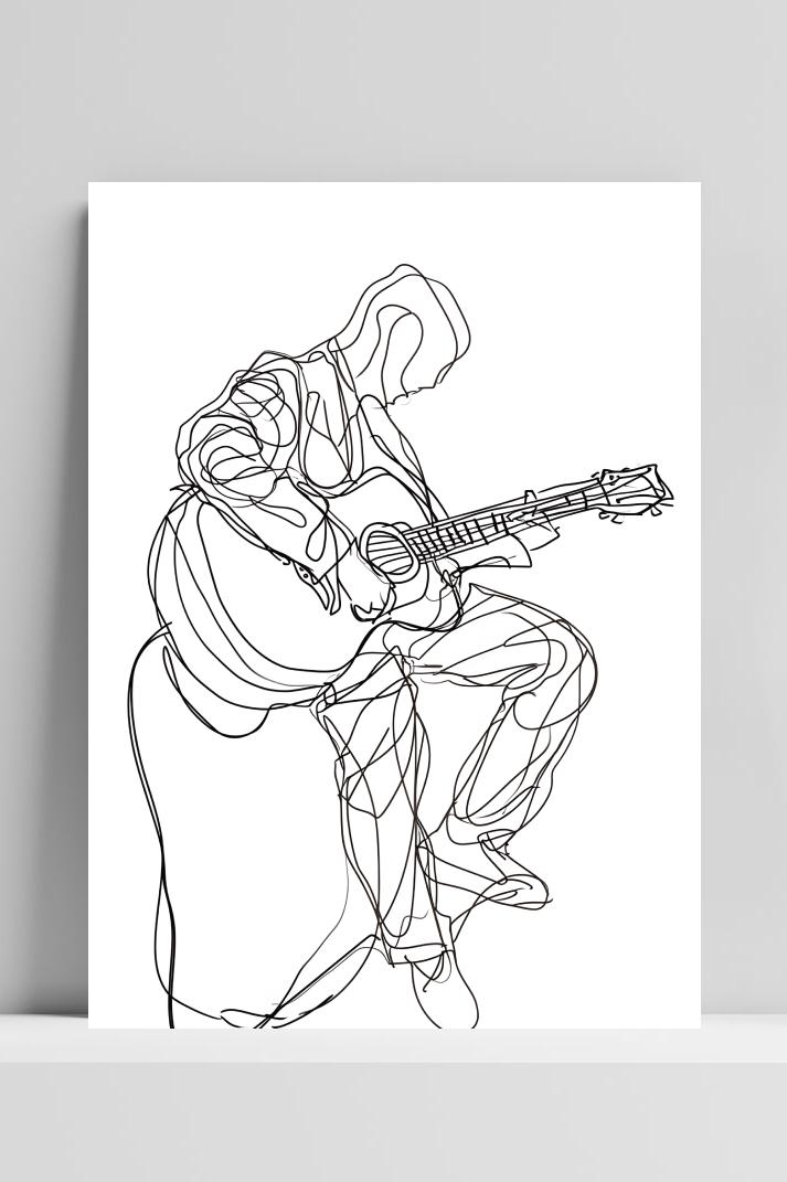 Gitaar Lijnen op 3mm aluminium dibond