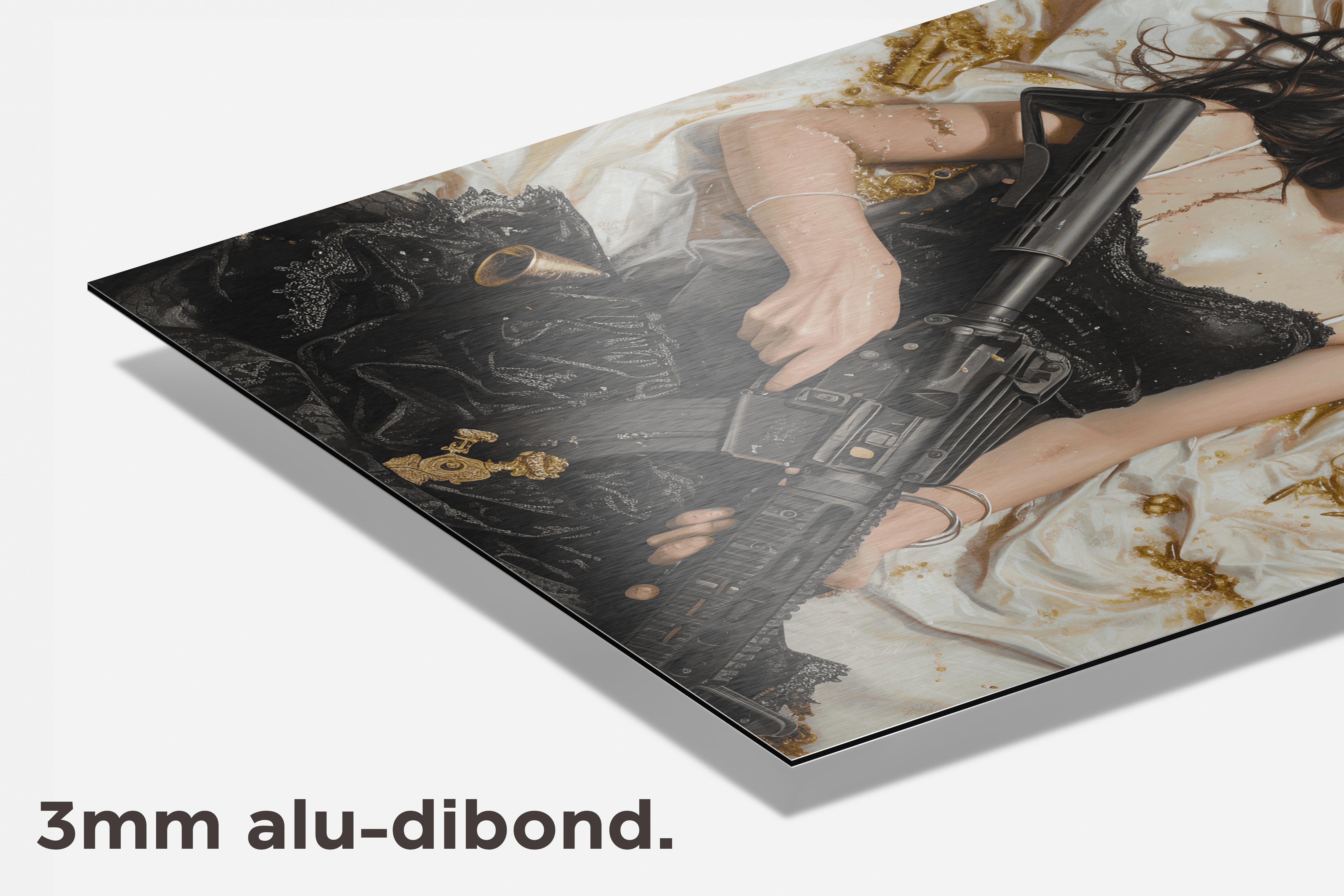 Geweer Koningin dibond detail