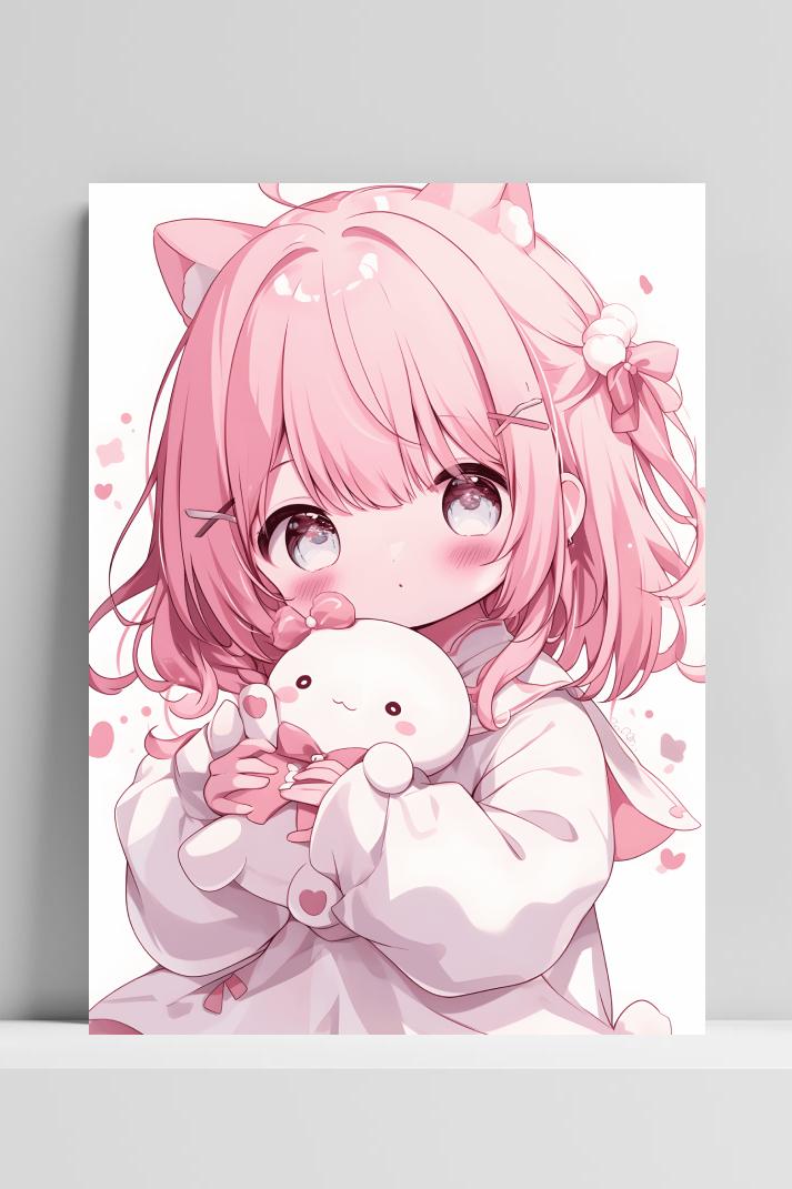 Kawaii Chibi op 3mm aluminium dibond