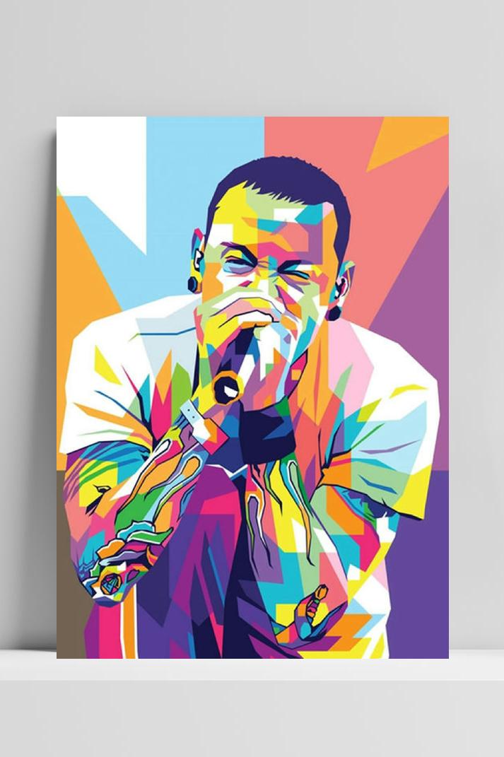Chester Bennington op 3mm aluminium dibond