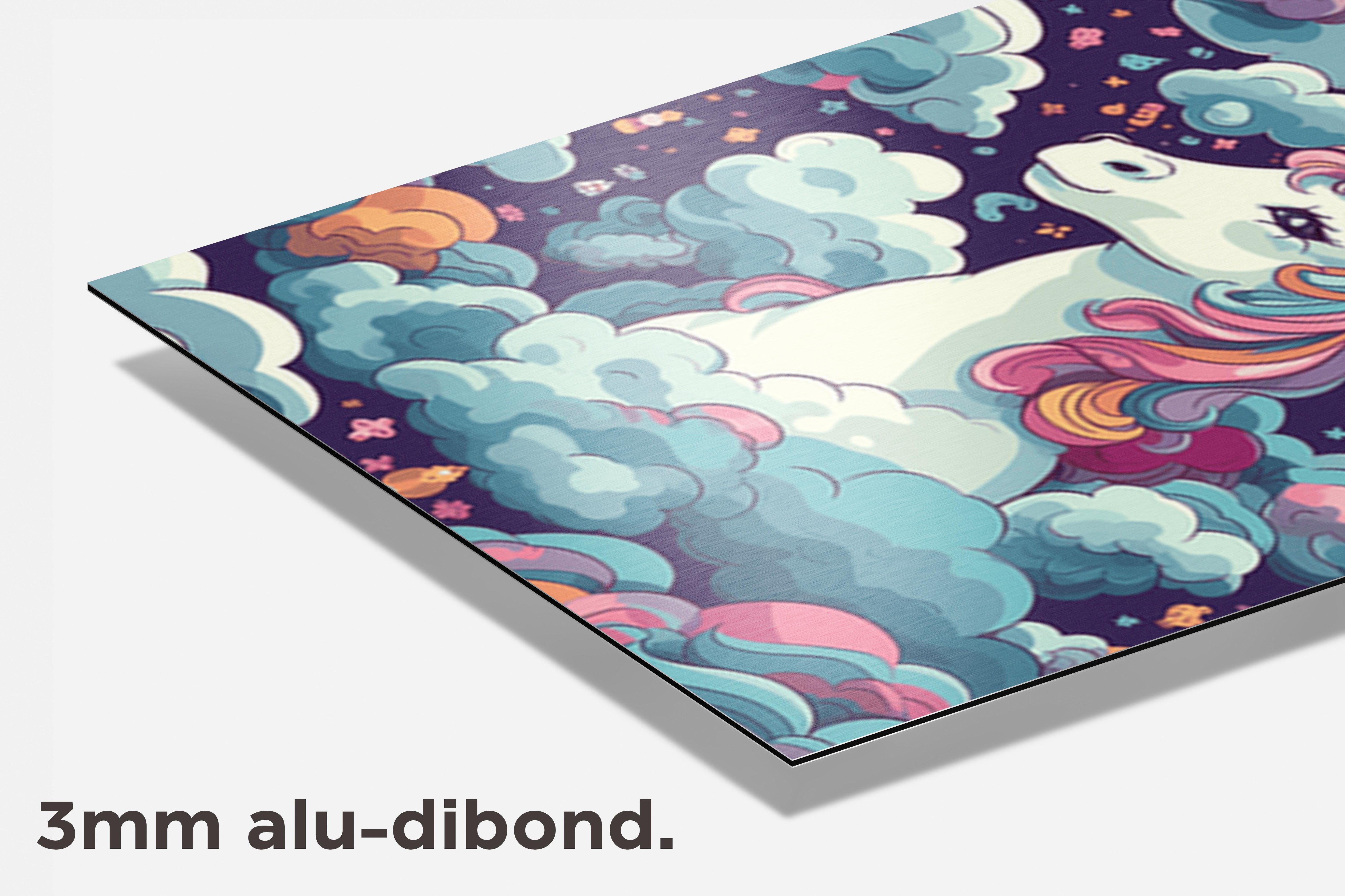 Eenhoorn Paars dibond detail