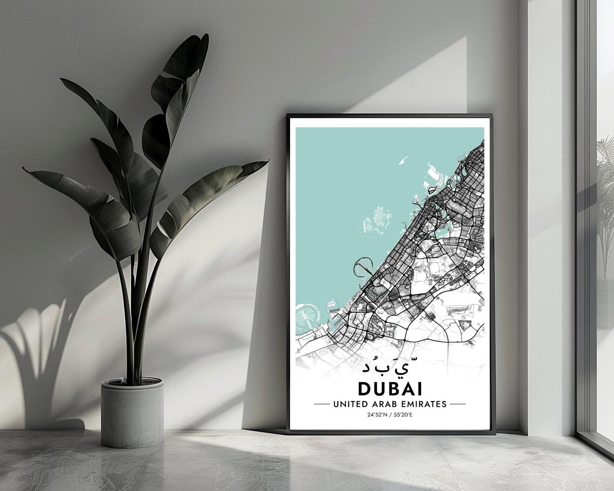 Dubai UAE Blue poster van 25 Artstreet