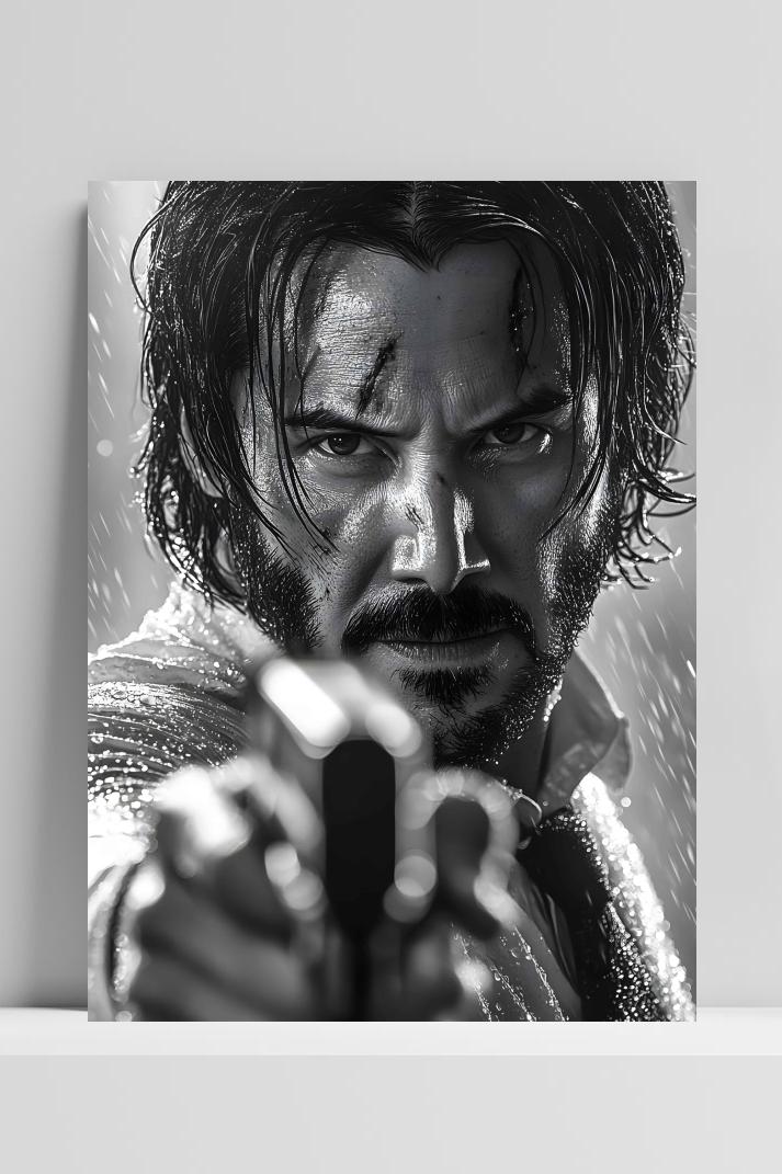 Keanu Reeves op 3mm aluminium dibond