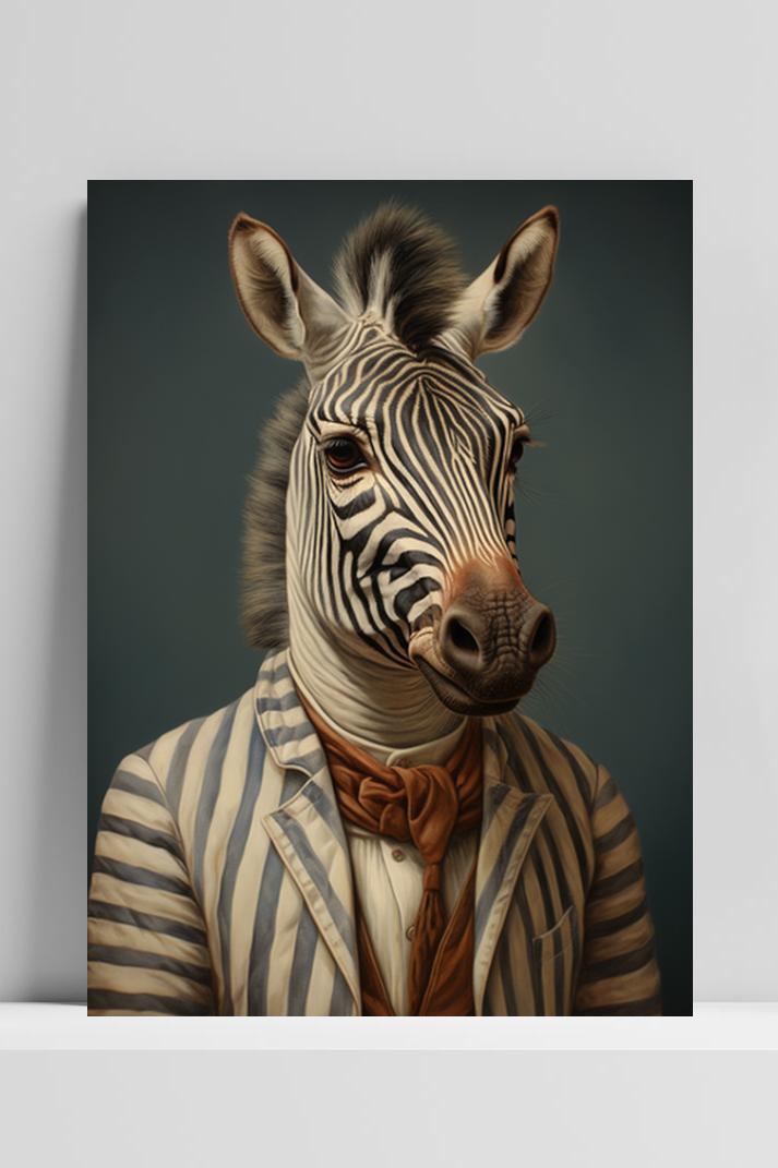 Zebra In Pak op 3mm aluminium dibond