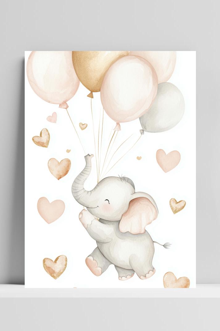 Elephant Balloon op 3mm aluminium dibond
