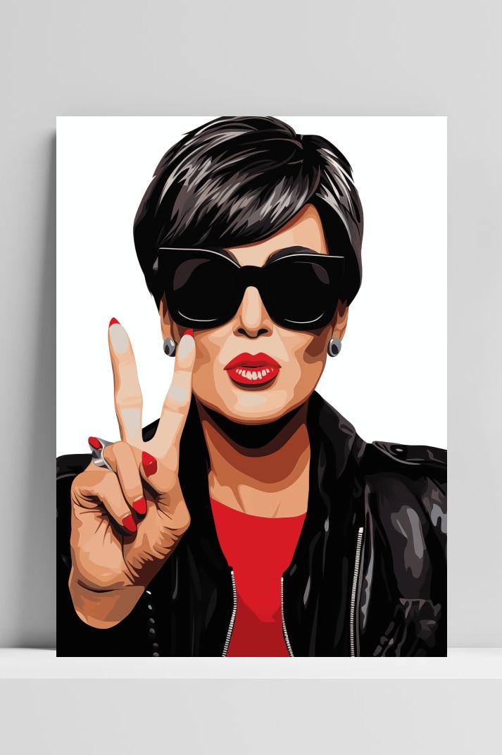 Kris Jenner op 3mm aluminium dibond