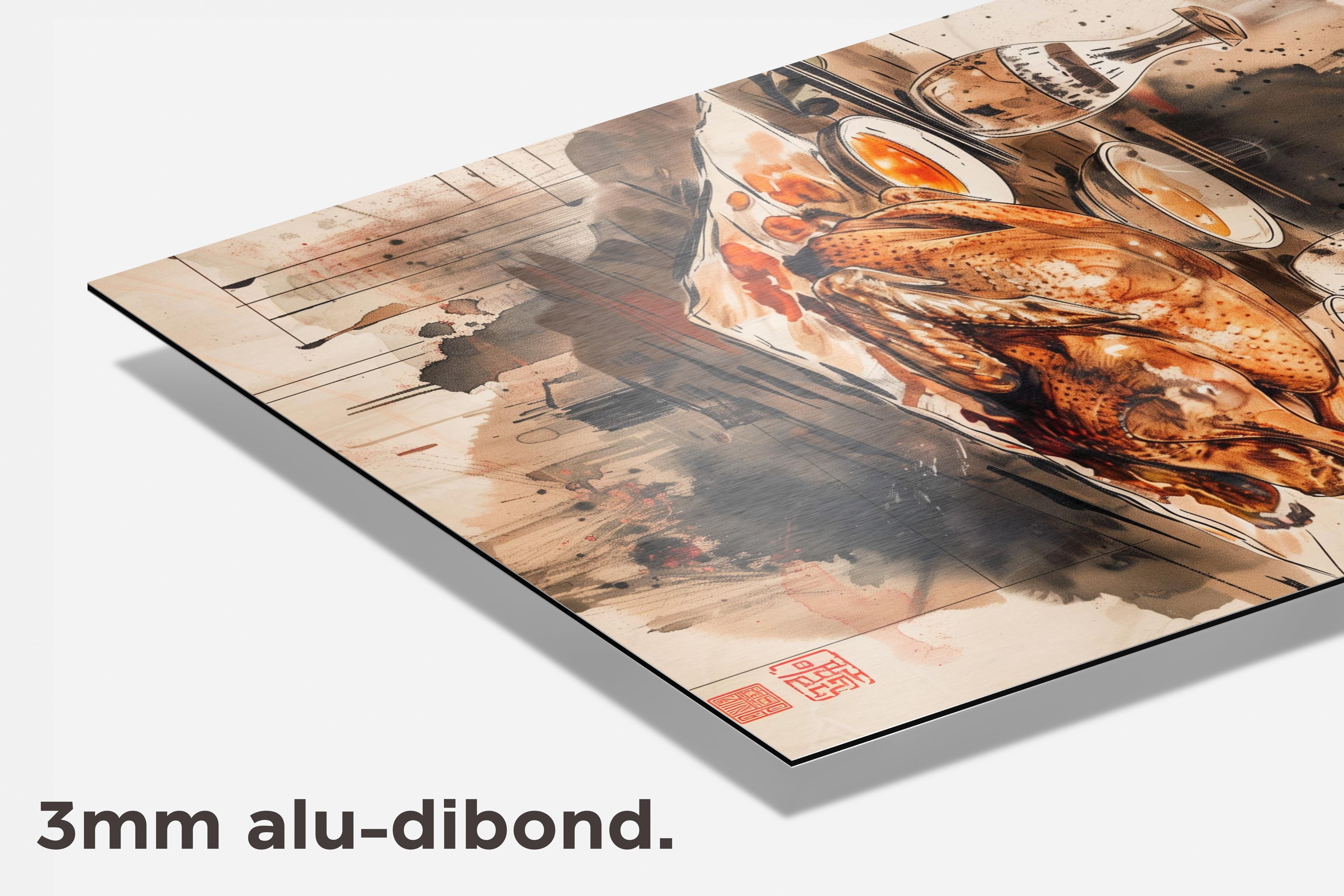 Pekingeend dibond detail